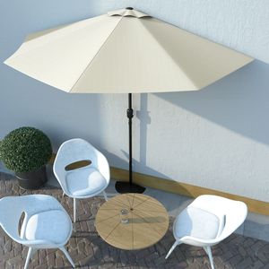 VidaXL Balkonparasol half met aluminium paal 300x155 cm zandkleurig