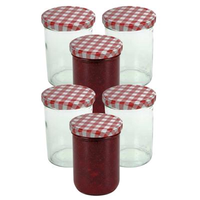 Weckpotten / inmaakpotten - rood - 9x stuks - 440 ml - met draaideksel - glas Weckpotten / inmaakpotten - rood - 9x stuks - 440 ml - met draaideksel - glas