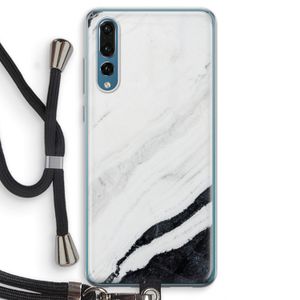 Elegante marmer: Huawei P20 Pro Transparant Hoesje met koord