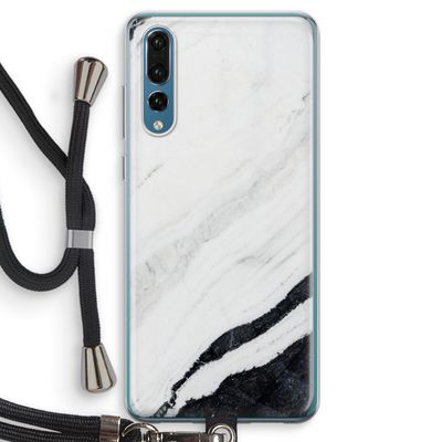 Elegante marmer: Huawei P20 Pro Transparant Hoesje met koord