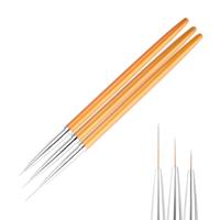 3 stuks goud Nail Art lijnen schilderen pen borstel professionele UV gel Pools tips 3D design manicure tekening Tool Kit