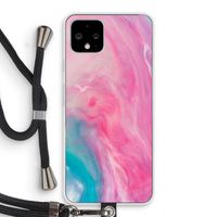 Roze explosie: Pixel 4 Transparant Hoesje met koord