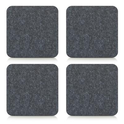 4x Onderzetter - antraciet grijs - vilt - 10 x 10 cm - voor glazen - voor op tafel