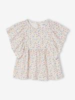 Shirt-blouse voor meisjes met motiefjes ecru