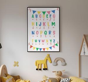 Alfabet met slingers kinderkamer poster