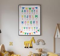 Alfabet met slingers kinderkamer poster