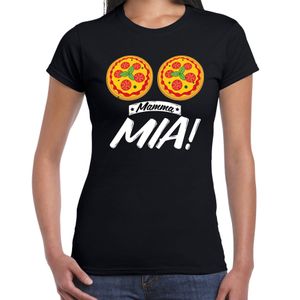 Mamma mia boobs t-shirt zwart dames