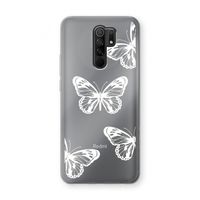 White butterfly: Xiaomi Redmi 9 Transparant Hoesje