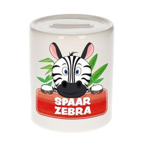 Kinder spaarpot met zebra print 9 cm   -