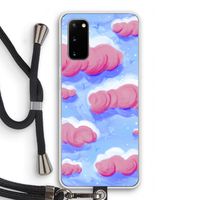 Roze wolken met vogels: Samsung Galaxy S20 Transparant Hoesje met koord
