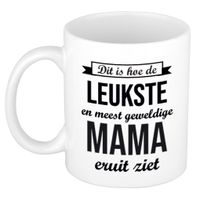 Leukste en meest geweldige mama cadeau koffiemok / theebeker wit 300 ml