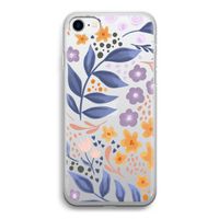 Flowers with blue leaves: iPhone SE 2020 Transparant Hoesje