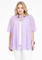 Yoek Blouse A-lijn broderie anglaise | Licht Paars | Maat 58/60