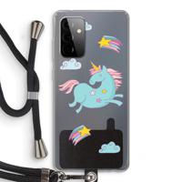 Vliegende eenhoorn: Samsung Galaxy A72 5G Transparant Hoesje met koord