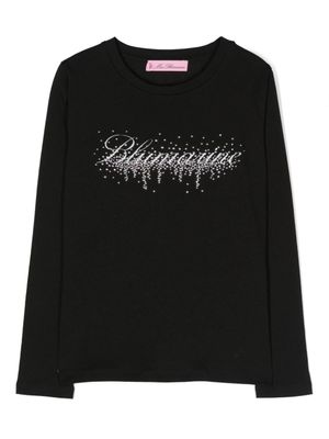 Miss Blumarine t-shirt strassé à logo imprimé - Noir