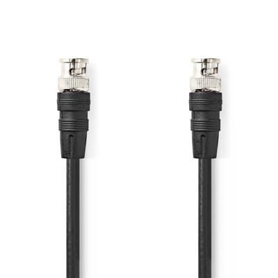 Nedis CVGL01000BK20 Bnc-videokabel Bnc Male Bnc Male Vernikkeld 75 Ohm 2.00 M Rond Pvc Zwart Label