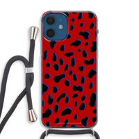 Red Leopard: iPhone 12 Transparant Hoesje met koord