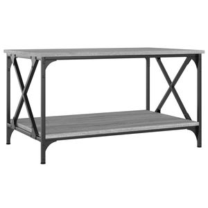 The Living Store Salontafel Grey Sonoma Eiken - Bijzettafel 80x50x45 cm