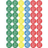 Agipa Kortinglabel van -20% tot - 50%, geassorteerde kleuren