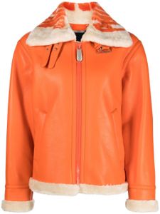 Philipp Plein veste aviateur en cuir artificiel - Orange