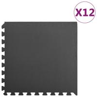 VidaXL Vloermatten 12 st 4,32 ㎡ eva-schuim zwart
