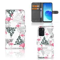 OPPO Reno6 5G | Telefoonhoesje | Met pasjeshouder | Flamingo Triangle