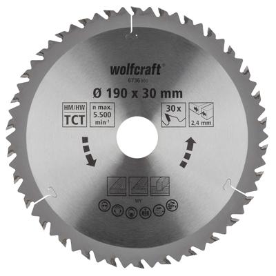 Cirkelzaagblad Wolfcraft 6736000 Ø190 X 2,4 mm