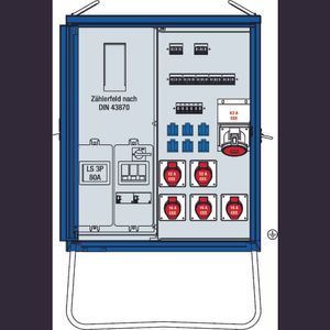 AS Schwabe A-V-E 1 55 kVA Bouwstroomverdeler 61831 400 V 63 A