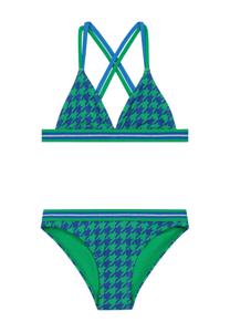 Shiwi Meisjes bikini triangel - Luna - Ocean blauw geruit