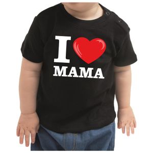 I love mama cadeau t-shirt zwart baby jongen/meisje