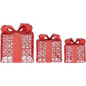 Blokker Kerstdecoratie cadeaus S/3 - rood