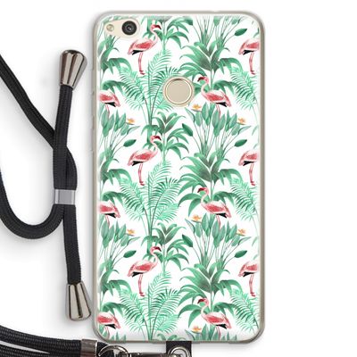 Flamingo bladeren: Huawei Ascend P8 Lite (2017) Transparant Hoesje met koord
