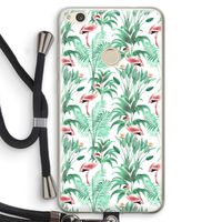 Flamingo bladeren: Huawei Ascend P8 Lite (2017) Transparant Hoesje met koord