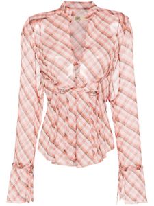 KNWLS chemise Thrall à carreaux - Rose