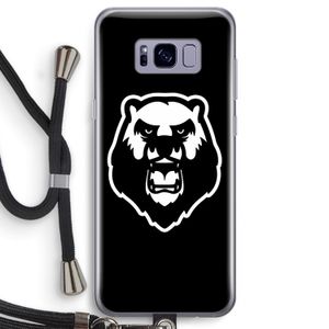Angry Bear (black): Samsung Galaxy S8 Transparant Hoesje met koord