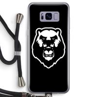 Angry Bear (black): Samsung Galaxy S8 Transparant Hoesje met koord