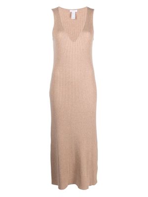 ERES robe longue sans manches en maille nervurée - Tons neutres