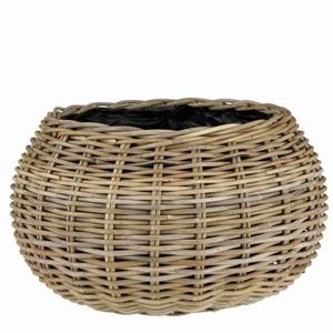 Mica Decorations Plantenbak Marcia - 55x55x35 cm - Rotan - Grijs