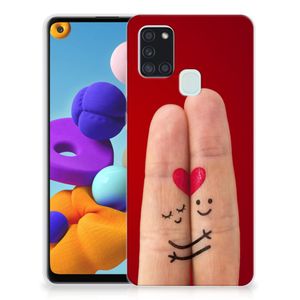 Samsung Galaxy A21s Silicone Back Cover Liefde - Origineel Romantisch Cadeau