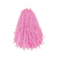 1x Stuks cheerball/pompom roze met ringgreep 28 cm