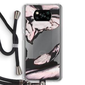 Roze stroom: Xiaomi Poco X3 Pro Transparant Hoesje met koord