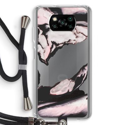 Roze stroom: Xiaomi Poco X3 Pro Transparant Hoesje met koord