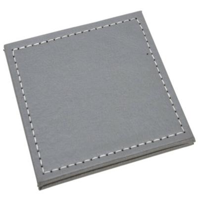 H&S Collection Glazen onderzetters - 4x stuks - grijs - kunstleder - 10 cm