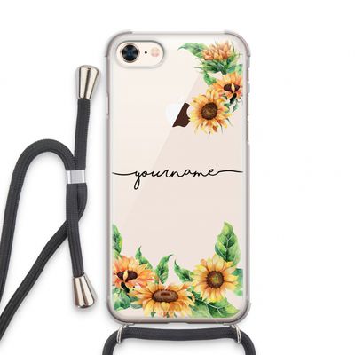 Zonnebloemen: iPhone 7 Transparant Hoesje met koord