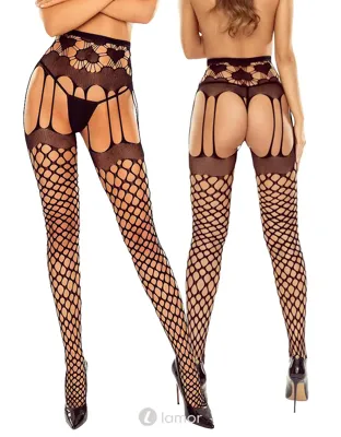 * PASSION Zwarte open panty ouvert, S031