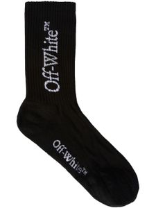 Off-White chaussettes en coton à logo imprimé - Noir