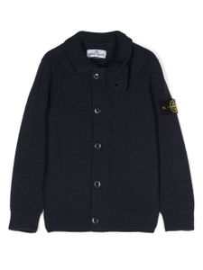 Stone Island Junior cardigan à motif Compass - Bleu