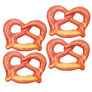 Oktoberfest opblaasbare Pretzel - 4x - 38 x 28 cm - kunststof - decoraties/versieringen