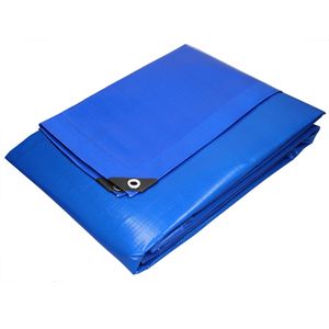 Zeildoek met oogjes, 6x12 m 260g/m², blauw, gemaakt van polyethyleenweefsel met polyethyleen coating aan beide zijden