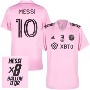 Inter Miami Shirt Thuis 2023-2024 + Messi 10 x8 Ballon D'Or Bedrukking